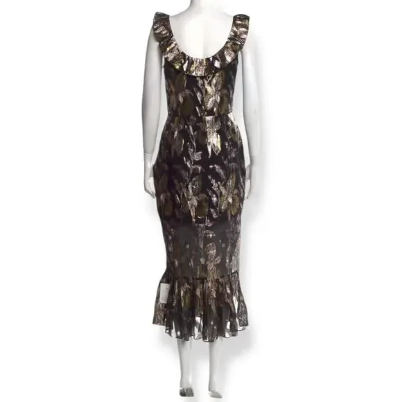 New w/ Tags WE ARE KINDRED silk metallic floral dress HARLOW FLOUNCE gown. - Picture 17 of 17